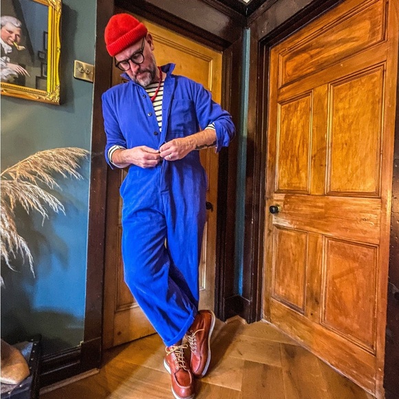 Unique Blue Herribone Workwear Overalls - Picture 5 of 10